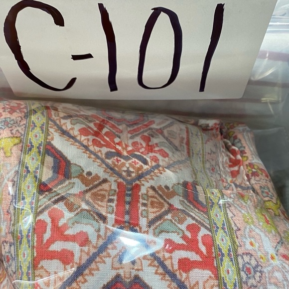 Rachel Zoe Tank Dress Sleeveless Geometric Linen Ikat Boho Trapeze Sz S - Picture 7 of 7